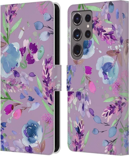 Vista 93 de Head Case Designs Officially Licensed Ninola Abstract Poppies Lilac Floral Leather Wallet Case Compatible with Samsung Galaxy A07 4G