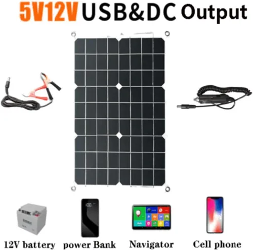 Vista 5 de Kit de panel solar de 110 V/220 V 300 W, inversor de generador solar completo, controlador de 300 W, panel fotovoltaico de 30 A, sistema de red