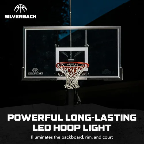 Vista 2 de Silverback La luz LED de aro de baloncesto ilumina el tablero