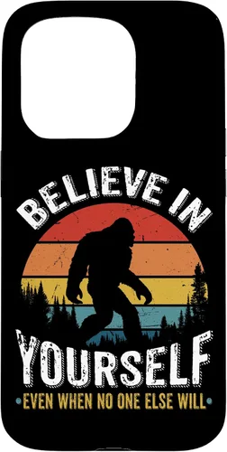 Vista 14 de Funda inspiradora para iPhone 16 Believe in Yourself Retro Bigfoot Sasquatch
