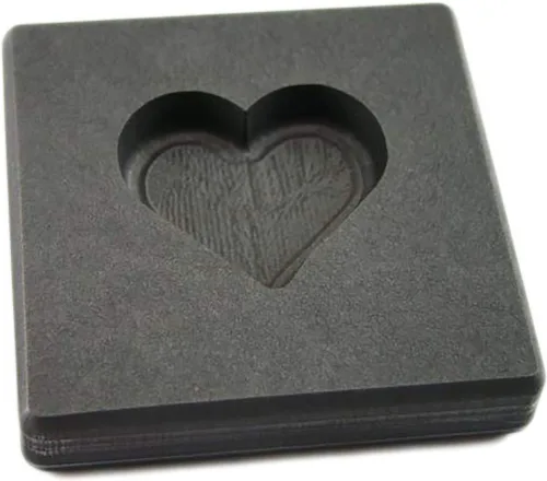 Vista 2 de Molde de grafito de alta densidad de oro corazón de 2 onzas, 1 oz, plata