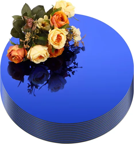 Vista 10 de Thyle 12 Piezas de Espejos Redondos de Acrílico de 10 Pulgadas para Centros de Mesa, Espejos Circulares para Velas, Placas para Pared, Centros