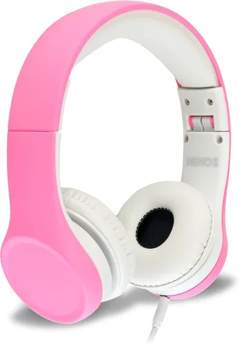Vista 8 de Nenos - Audífonos de diadema para niños (93 dB, plegables), para computadora, con volumen limitado, para niños, plegable (menta).