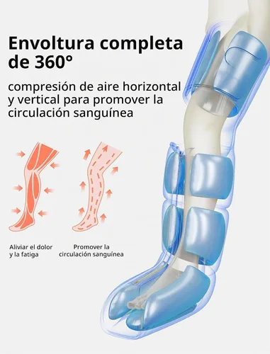 Vista 2 de Masajeador de piernas inalámbrico CINCOM, compresión de aire para dolor y circulación 3 massage modes, 10 intensities, 5 timers, Rechargeable