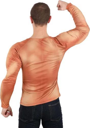 Vista 3 de Fun Costumes Camisa muscular acolchada, Beige