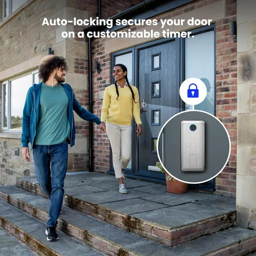 Vista 5 de Feit Electric Smart Touch, cerradura de puerta con tarjeta, huella digital, teclado NFC, teclado, control de aplicaciones, bloqueo automático, 100
