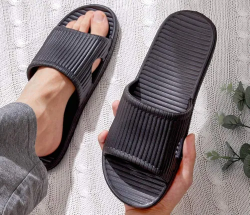 Vista 6 de Happy Lily Shower Shoes, Women & Mens Shower Slippers, Slides Sandals Pool Slides House Slippers Non-Slip Indoor Bathroom Shoes Beach Sandals Summer