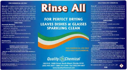 Vista 5 de Rinse All / Aclarador de grado industrial comercial / 1 galón (128 onzas)