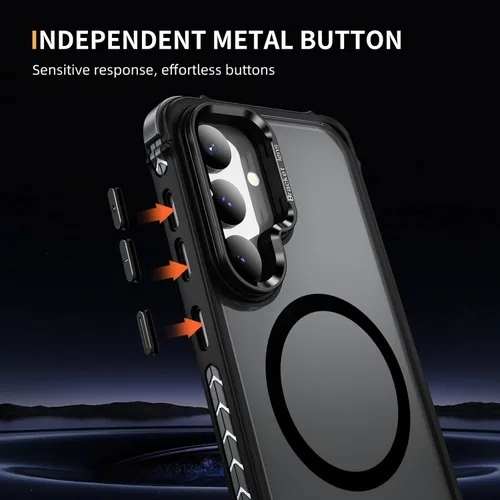 Vista 6 de para Galaxy S24 Plus Funda Magnética, Funda Resistente y Rugosa con Protección contra Caídas [Compatible con Carga Inalámbrica Rápida] Funda