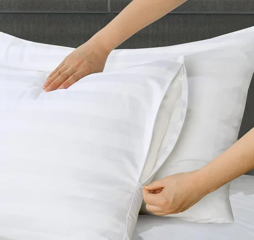 Vista 14 de Juego de 2 fundas de almohada 100% de algodón egipcio, fundas de almohada refrescantes de 400 hilos, fundas de almohada suaves y transpirables