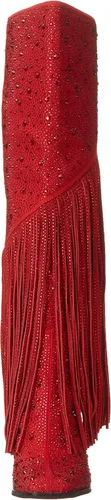 Vista 2 de Jessica Simpson Asire - Botas de rodilla con flecos para mujer, rojo (Wicked Red), 5