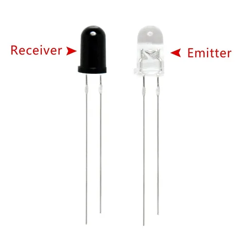 Vista 2 de HiLetgo 0.197 in 940nm LED emisor infrarrojo y receptor IR diodo 5MM emisión infrarroja+tubo receptor (paquete de 10 pares)