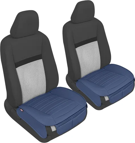 Vista 9 de Motor Trend - Cojín de asiento trasero, funda de piel sintética con costuras en diamante para automóvil, camión y SUV, acolchado, impermeable, Negro