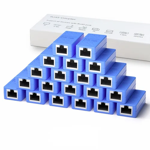 Vista 12 de Dingsun Acoplador RJ45, extensor Ethernet para conector hembra a hembra Cat7/Cat6/Cat5e/Cat5 (1 paquete, negro)
