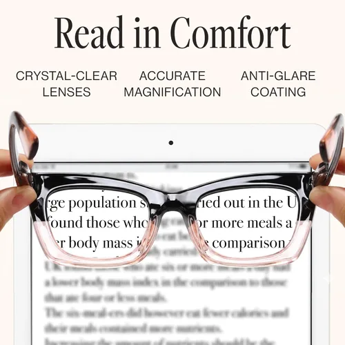 Vista 3 de CCVOO - Lentes de lectura Oprah, con filtro de luz azul, lentes para computadora, para mujer, paquete de 6