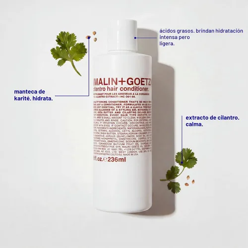 Vista 3 de MALIN+GOETZ Cilantro Hair Conditioner, Hydrating, Detangling, 8 & 16 fl oz