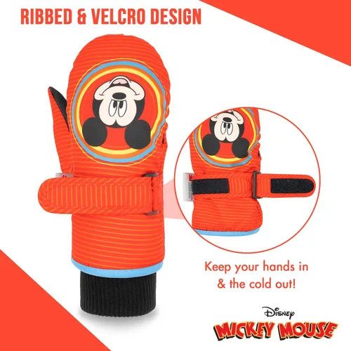 Vista 4 de Disney Guantes de Mickey Mouse para niños de 2 a 4 años guantes impermeables para niños pequeños guantes de nieve de Mickey para niños guantes