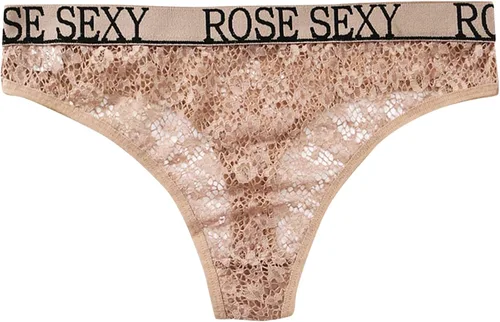 Vista 3 de for Women Skinny Low Waist Letter Through Panties Seeing Print Hollow-Out Sexy Ruffle Butt Panties for Women