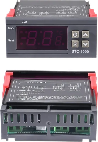 Vista 4 de 2 unids STC-1000 DC 110V-220V 10A controlador de temperatura LED digital interruptor de control de termostato 2 salidas de relé y sensores