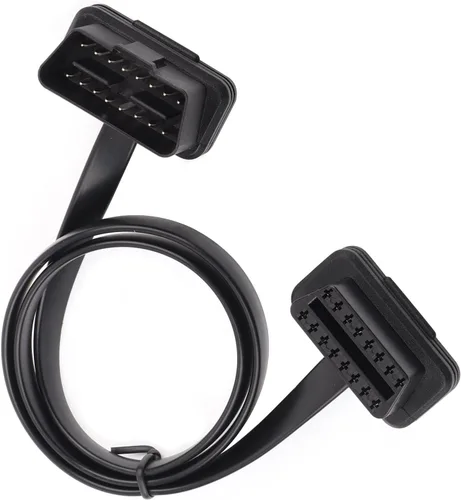 Vista 4 de Adaptador de cable OBD2, cable de extensión OBD2, cable de diagnóstico plano OBD2, cable de diagnóstico plano de 16 pines macho a hembra, adaptador