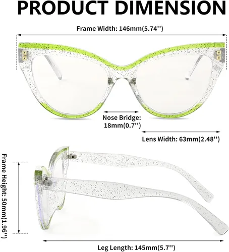 Vista 2 de FEISEDY Gafas de computadora con bloqueo de luz azul de gran tamaño para mujer, marco antifatiga ocular B2323