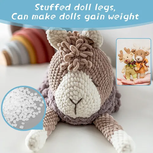 Vista 4 de Jmuiiu Cuentas de relleno prémium de 3.52 onzas, relleno para animales de peluche, cuentas rellenas con peso, bolitas de polietileno para bolsas