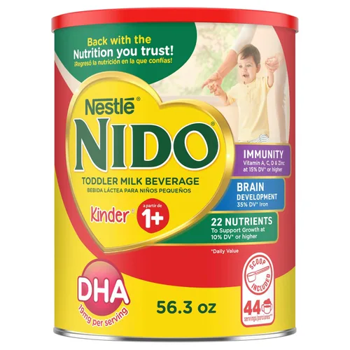 Vista 14 de NESTLE NIDO Kinder 1+ - Bebida de leche en polvo, recipiente de 1.76 libras (paquete de 2)