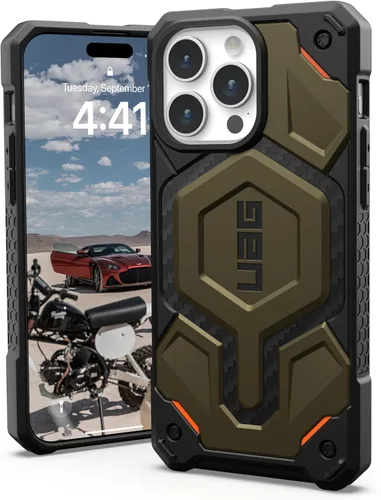 Vista 11 de URBAN ARMOR GEAR UAG - Funda compatible con iPhone 15 Pro Max de 6.7 pulgadas, Monarch Pro negro, imán integrado compatible con carga MagSafe, funda