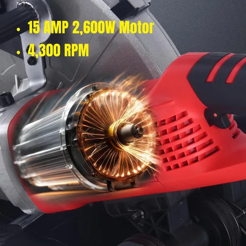Vista 3 de Steel Force KPC 3551 - Sierra de hormigón circular eléctrica con cable eléctrico de 14 pulgadas, cortador de ángulo de potencia de 2600 W con línea