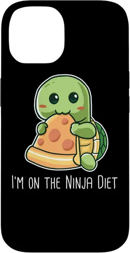 Vista 4 de Funda para iPhone 11 Pro Max I'm On The Ninja Diet Divertida Tortuga Comiendo Pizza Nerd Geek