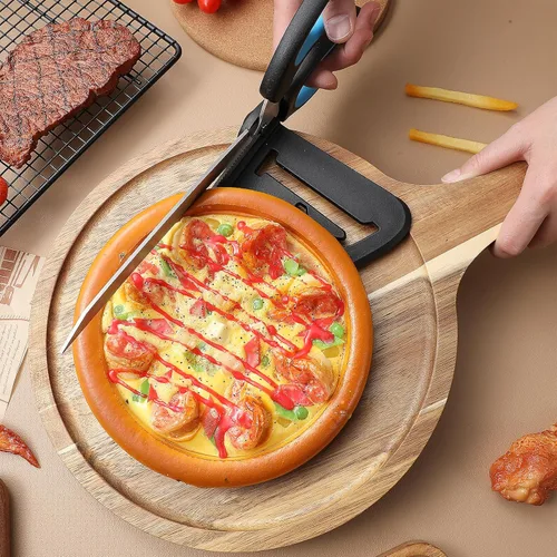 Vista 6 de Tijeras de pizza Cortador de pizza con cuchilla de acero inoxidable desmontable y mango Servidor de rebanadora de pizza con espátula Multifuncional
