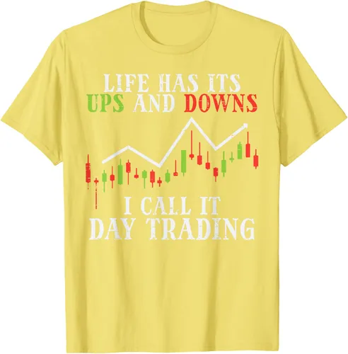 Vista 72 de Life Ups And Downs Day Trading Crypto Stock Market Trader T-Shirt, Negro