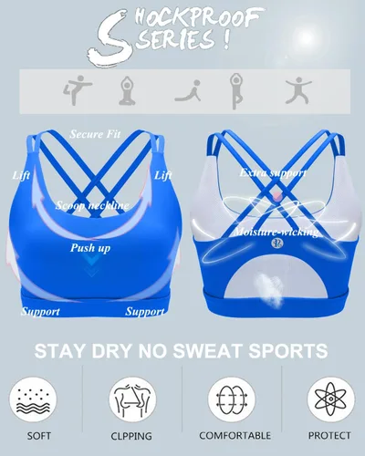 Vista 136 de Brasieres deportivos para mujer, con relleno, tipo camiseta sin mangas, sexis, con espalda cruzada, de alto impacto, largos, ideales para practicar