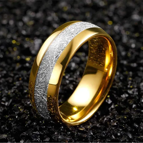 Vista 4 de LOVERSRING Juego de anillos de boda para él y para ella, 2 piezas de anillos de compromiso de boda de circonita cúbica de oro amarillo de 10