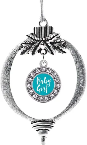 Vista 74 de Inspired Silver - Adorno con dije de cara de carlino - Adornos navideños de círculo de plata con joyas de circonita cúbica