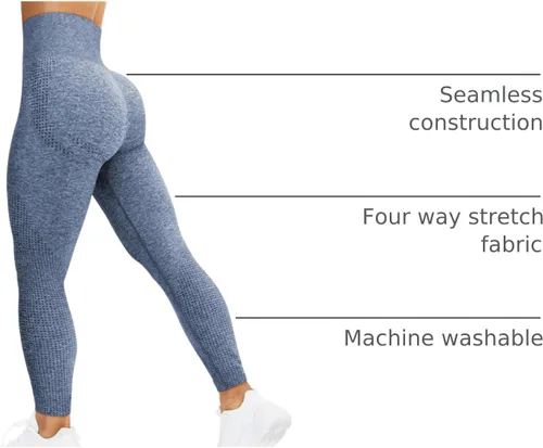 Vista 150 de HIGORUN - Leggings sin costuras para mujer, moldeadores, con diseño gráfico de sonrisas, de cintura alta, para el gimnasio, yoga o hacer ejercicio