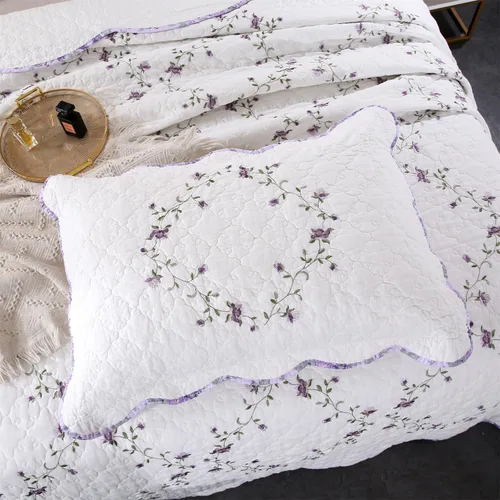 Vista 22 de Mixinni - Juego de colcha reversible de 2 piezas, tamaño individual, color beige, con patrón bordado elegante, juego de edredón y funda de almohada