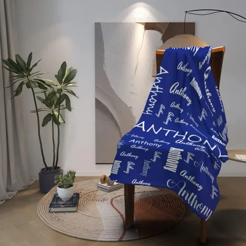 Vista 3 de Manta de bebé azul personalizada con nombre para niño, manta de bebé personalizada con nombre que recibe manta floral para bebés, recién nacidos