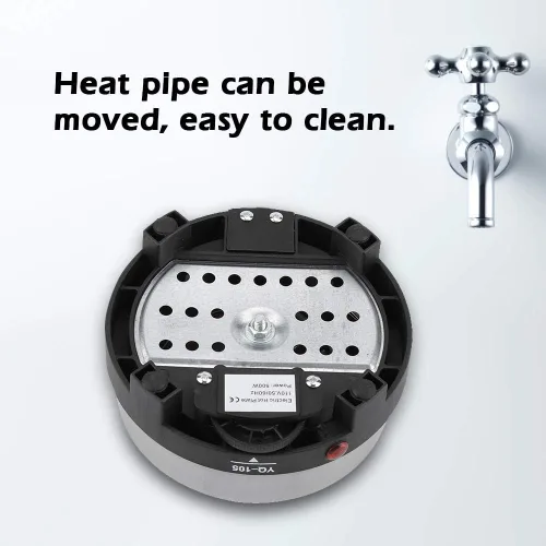 Vista 4 de Mini estufa, enchufe de EE. UU. portátil de 110 V, 500 W, mini estufa eléctrica, placa caliente, calentador multifunción para el hogar, adecuado