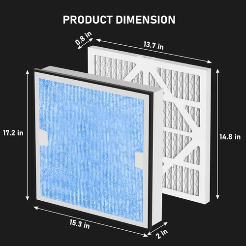 Vista 3 de HEPA 550 y carbón activado MERV-13 Juego de reemplazo de prefiltro compatible con limpiador de aire AlorAir CleanShield, 2 HEPA y 5 prefiltros