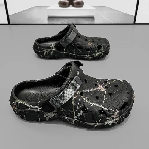 Vista 3 de SECHRITE - Zuecos deportivos para hombre, sandalias para deportes al aire libre, zapatos de agua para la playa, sandalias ligeras y cómodas