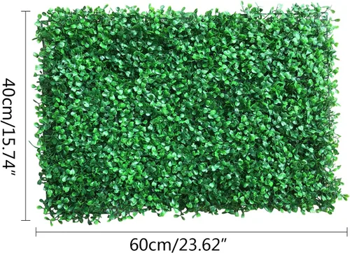 Vista 5 de 12 paneles de pared de plantas artificiales, tapete de boj artificial para pared, telón de fondo de pared de seto artificial, panel de valla