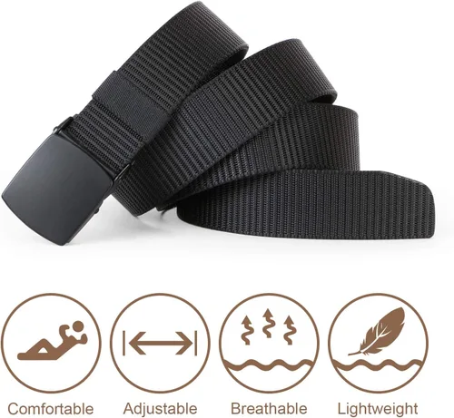 Vista 3 de SUOSDEY Cinturones tácticos para hombre, correa de nailon militar, hebilla de metal resistente de 1,5 pulgadas