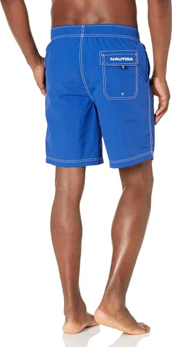 Vista 2 de Nautica Traje de baño para hombre, de secado rápido, con logotipo clásico