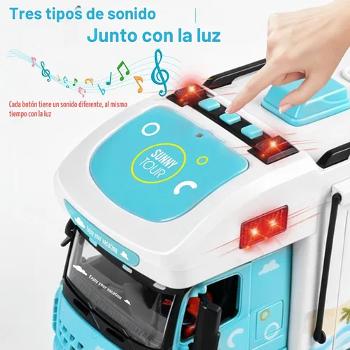 Vista 5 de Dwi Dowellin Camper de juguete RV para niños de 3 a 6 años, color azul