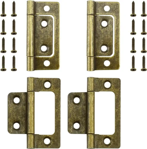 Vista 9 de SDTC Tech Paquete de 4 bisagras de puerta sin embutir con tornillos para muebles, ventanas, armarios, etc. - 2 x 0.9 pulgadas, color negro