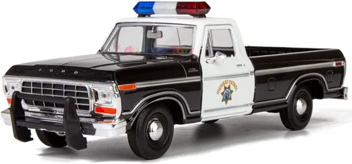 Vista 4 de Motormax All Star Toys Exclusive 1979 F-150 California Highway Patrol CHP Police Pickup Truck 1:24 Diecast Law Enforcement Model Car 76987