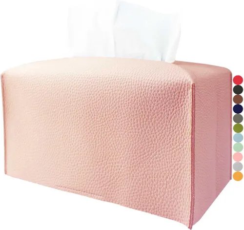 Vista 16 de Cubierta de Caja de Paños Grande Rectangular – Soporte de Caja de Paños Rectangular de Tamaño Plus con Cinturón Inferior [JESMINI, Negro] Soporte