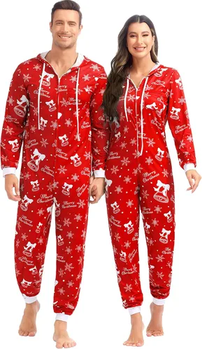 Vista 2 de Pijamas de Navidad para adultos, pijamas de disfraz para mujer, pijamas de Navidad para la familia, conjuntos de pijamas de Navidad a juego