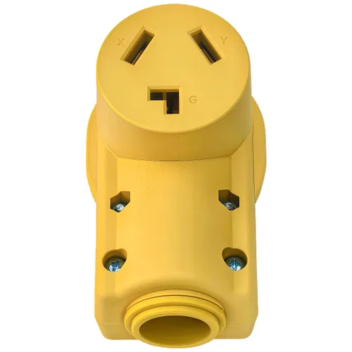 Vista 7 de Receptáculo NEMA 10-30R, 30 amperios, 125/250 voltios, conector de 3 cables de 3 polos, 30 A CA de grado industrial, enchufe hembra de grado